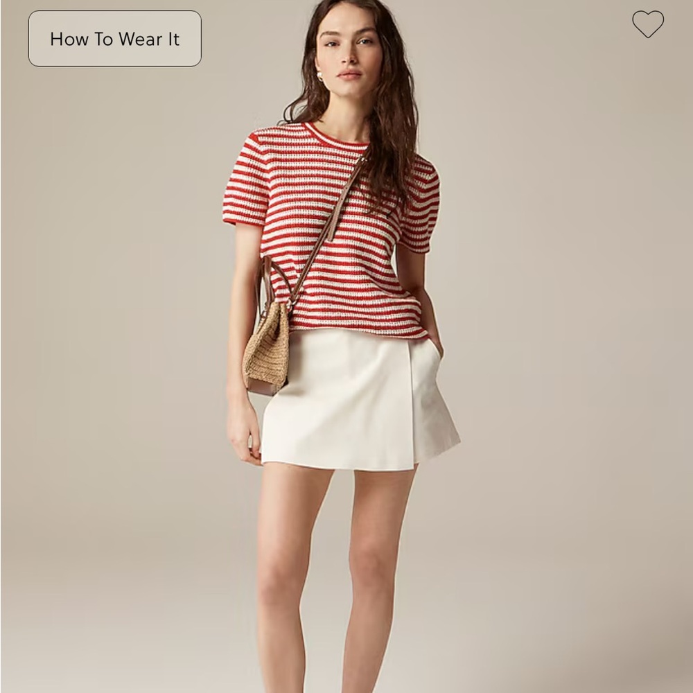 J.Crew Wrap-front skort in bi-stretch cotton blend